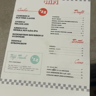 menu