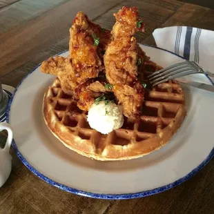 waffles, food