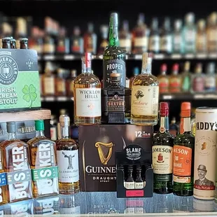 a variety of bottles