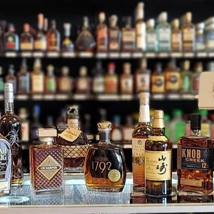 a variety of bottles