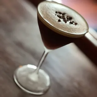 Espresso martini with cacao nibs
