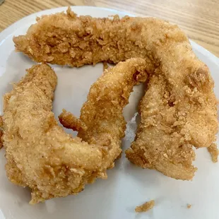 2 whole fried Grouper filets.