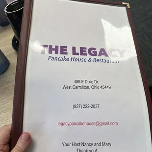 The menu