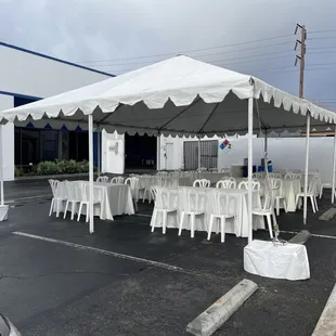 Custom tent with cafe Vienna chairs