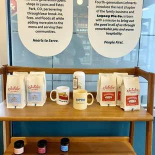 Packaged coffees, mig cups etc...