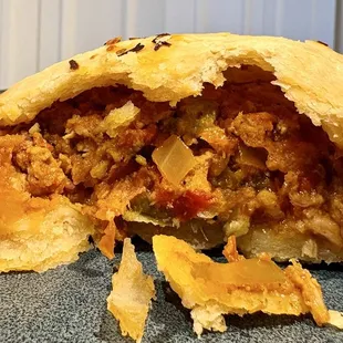 Inside the Pork Green Chile Hand Pie