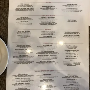 the menu