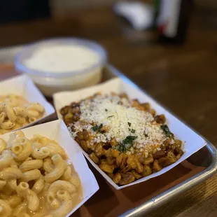 a tray of macaroni and cheese