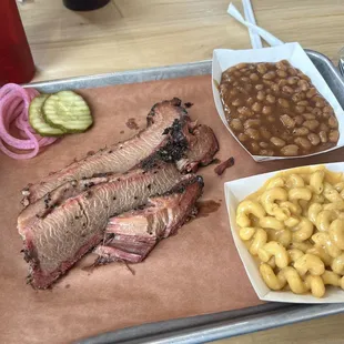 Brisket, &quot;Brisket&quot; Baked Beans, &quot;Smoked&quot; Mac and Cheese