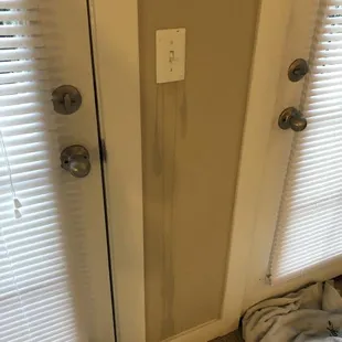 Water entering through an electrical switch.