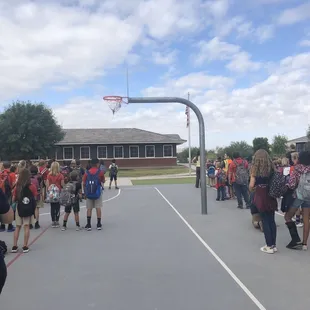 All the kids during flag ceremony