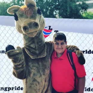 Our son with our Mustang!