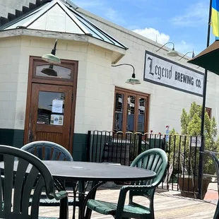 patio area with tables and chairs