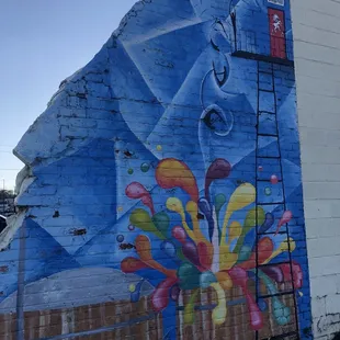 Sweet mural across street from main digs