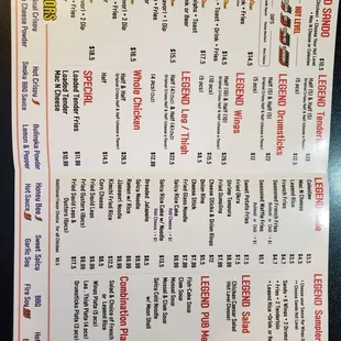 New menu from 1/20/22