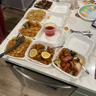 a table full of food
