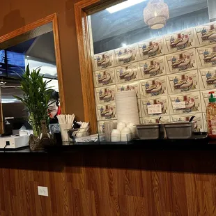 a restaurant counter