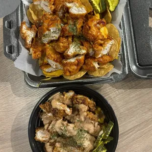 Top: Legend Nacho (Smoky Bbq Flavor) Bottom: Loaded Tender Mac N Cheese (Hot Flavor)