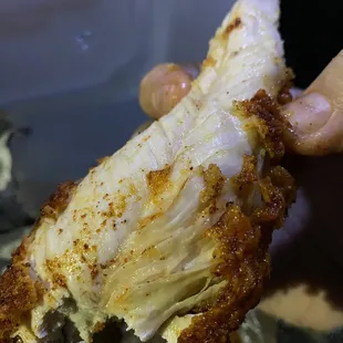 Breading slid right off and dipping sauce was not provided. Also had a really bitter taste to it. No bueno.