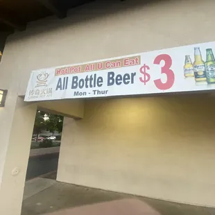 Happy hour Mon-Thur All Bottle Beer $3 only！！！