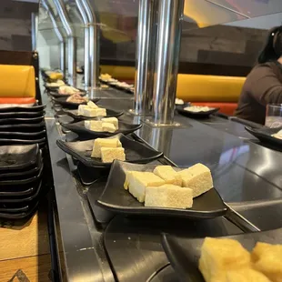 interior, sushi and sashimi