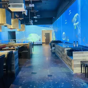 interior, sushi and sashimi