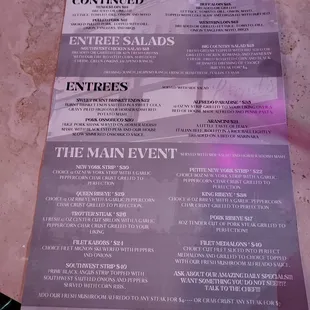 Menu other side