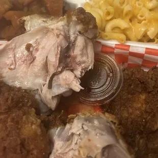 Chicken sweet potatoes macaroni and cheese