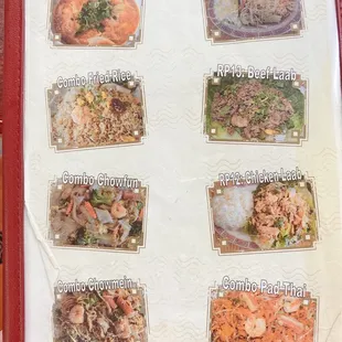 Pictures of food menu 2