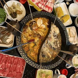 a table full of food