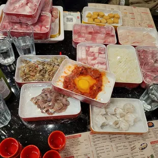 a table full of food
