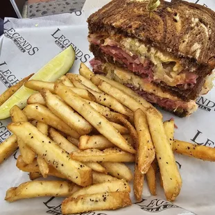 Reubin sandwich and fries