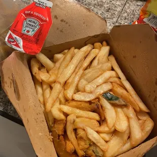 The New "Large" Sampler everything completely smashed down! 10 dollars for the small Chinese to go box