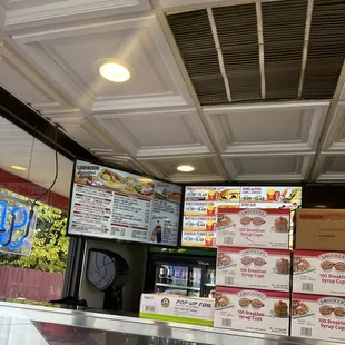 the inside of a restaurant