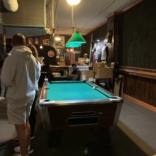 Pool table in the back room