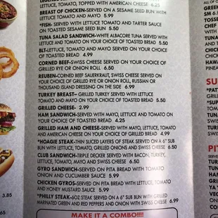 the menu