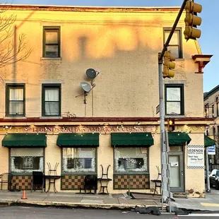 Side of restaurant building