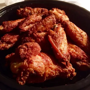 ..so I ALSO ordered wings (spicy Asian) couldn't resist..YUM sauce on the side though, not a fan of saucy wings)