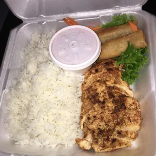 To-go chicken plate