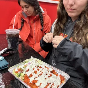 Chicken over Rice with white sauce