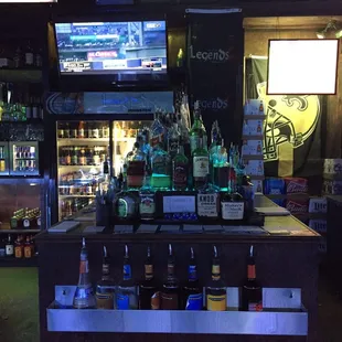 the inside of a sports bar