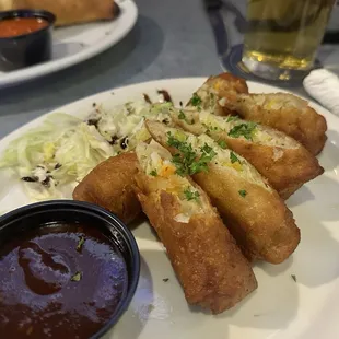 Egg rolls with a delicious teriyaki sauce