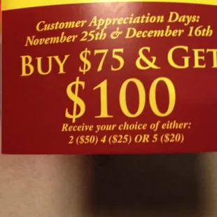 Customer appreciation