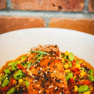 Honey Miso Seared Salmon Bowl