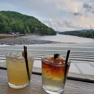 Bourbon lemonade and dark and stormy