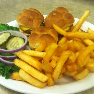 Late night menu Cheeseburger Sliders and Fries