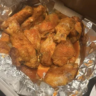chicken wings and fried chicken, food