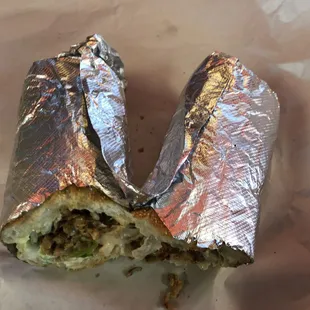 the inside of a burrito