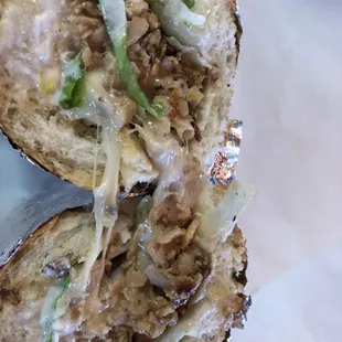 the inside of a sandwich