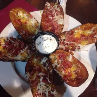 Appetizer loaded potato wedges